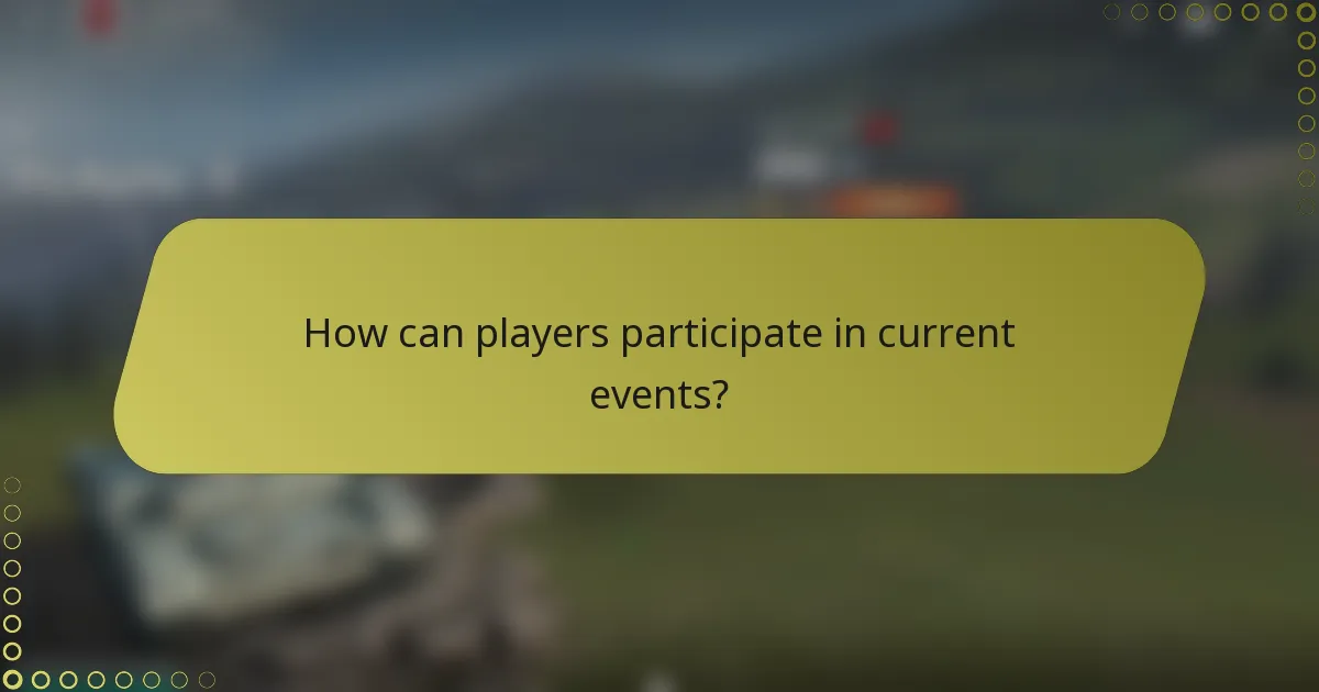 How can players participate in current events?