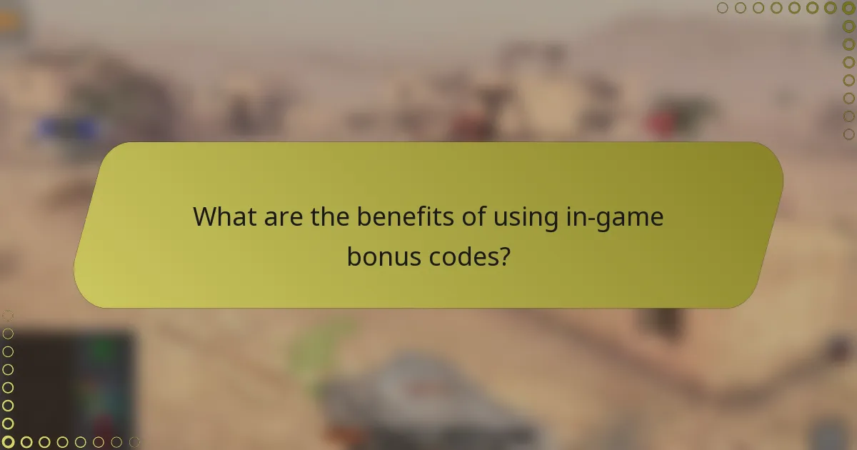 What are the benefits of using in-game bonus codes?
